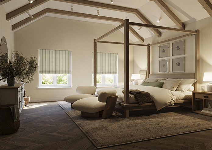 Emily Bond Cornish Stripe, Fern - Roman Blind - Image 6